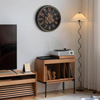 Maxstar Large Moving Gear Wall Clock,20" Vintage Mechanical Battery Operated Industrial Wall Clocks for Farmhouse Living Room,Home Office, Dinning Room, Kitchen, Steampunk Decor-Gold,Arab Numeral