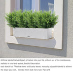 Artificial Plants Flowers Grass Shrubs 8 Pack No Fade Faux Plastic Flowers Outdoor for Farmhouse Garden Porch Patio Indoor Wedding Decoration Greenery Fake Plants uv Resistant