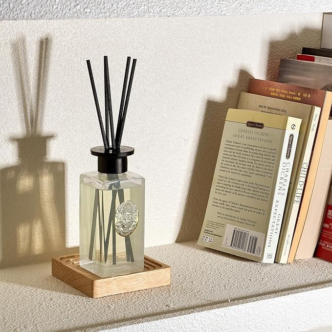 M&SENSE 6.3 oz Large Reed Diffuser Set | Jasmine Garland Scent Oil Diffuser with Sticks | Hotel Collection Non-Toxic Essential Oil |for Bedroom Bathroom Living Room