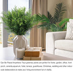 Artificial Plants Flowers Grass Shrubs 8 Pack No Fade Faux Plastic Flowers Outdoor for Farmhouse Garden Porch Patio Indoor Wedding Decoration Greenery Fake Plants uv Resistant