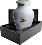 Olivia Memorials Hummingbird Urn for Ashes Women Men | White Hummingbird Urn for Female Male Carefully Handcrafted Funeral Decorative White Urn for Mom Mother Baby Adult Pet Dog