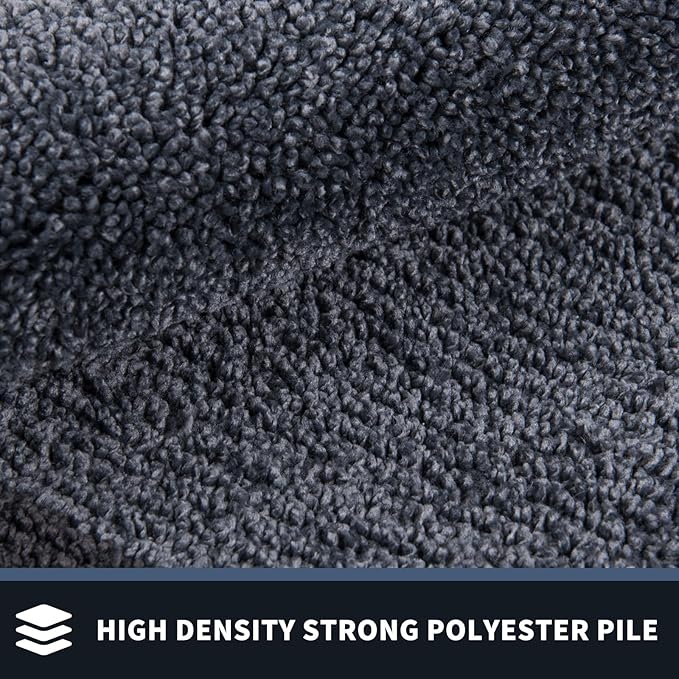 PURRUGS Dirt Trapping Door Mat 34" x 60", Non-Slip/Skid Machine Washable Entryway Rug, Shoes Scraper, Area Rug, Super Absorbent Welcome Mat for Muddy Wet Shoes and Paws, Bluish Grey & Charcoal