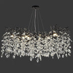 Modern Black Crystal Tree Branch Chandelier,14-Light 40" Black K9 Crystal Chandeliers for Living Room, Round Chandelier for Dining Room,High Ceiling,Kitchen Island,Foyer,Staircase
