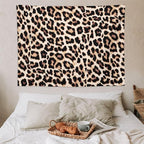 HZOHNAGO Leopard Print Tapestry Rustic Brown Leopard Wild Animal Printed Wall Tapestry Painting Wall Hanging for Bedroom Living Room Dorm 80" W x 60" H