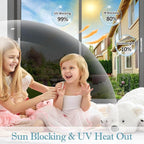 FuFin One Way Window Privacy Film with Installation Tools, 10% VLT Window Tint for Home, Reflective Mirror Glass Windows Coverings Sun Heat UV Blocking, PET Material, 41.3Inch×196.9Inch