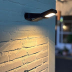 200LM Solar Wall Lights Outdoor 6 Colors, 2200mAh Long Lasting Solar Powered Deck Lights, 360° Adjustable Porch Light IP65 Waterproof, Glass Panel Fence Light for Gutter, Step, 2 Pack