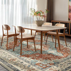 Topllen Washable Area Rug - 5'x7' Boho Living Room Rug, Non-Slip Soft Rugs Indoor for Bedroom Dining Room Office, Vintage Throw Large Carpet Stain Resistance (Rust, 5x7ft)