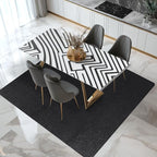 Floor Mat for Living Room, 5' X 7' Area Rug for Dining Room, Bedroom, Waterproof Vinyl Floor Mat for Outdoor Indoor, Slip Resistant Floor Protector Desk Chair Mat for Home Office, Black