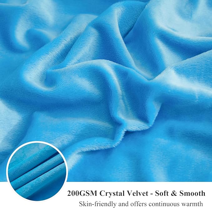 XeGe Luxury Faux Fur Throw, Blue Soft 50x60 Fluffy Blanket, Shaggy Plush Decorative Couch Cute Furry Bed Throw Fuzzy Office Lap Blanket for Bedroom Living Room Sofa Chair, Blue