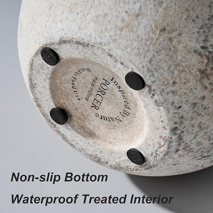 Antique Ceramic Vase, 5.8 Inch Terracotta Vase with Handles, Decorative Rustic Vase for Home Decor, Farmhouse, Living Room, Table, Bedroom, Entrance, Office - Gray