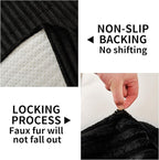 HAOMAIJIA Non-Slip Couch Armrest Covers for Sofa,Fuzzy Couch Arm Covers Set of 2,Washable Thick Soft Recliner Chair Arm Cover Protectors (Black, 23" x 23" 2 Pack)