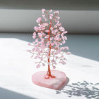 Crocon Crystal Heart Base Tree of Life Gifts for Women, Rose Quartz Healing Crystals Tree Brings Positive Energy, Good Luck, Money, Feng Shui Home & Office Desk Decor, for Mom & Wife Present
