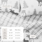 Lodge Bedspread King Size Quilt with 2 Shams. Cabin 3-Piece Reversible All Season Quilt Set. Rustic Quilt Coverlet Bed Set. Wilderness Collection (Moose - Grey)