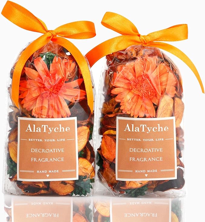 Fall Potpourri Bags, Citrus Orange Scented Potpourri Bowl Filler, Autumn Decorative Dried Flower,Vase Filler,Home Fragrance Sachet, Thanksgiving Decor,Gift-Mini