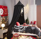 VETHIN Bed Canopy for Girls,Princess Round Dome Dreamy Mosquito Net Bedding Girls Room Castle Play Tent Hanging House Decor Reading Nook Canopies (Black)