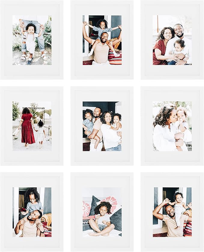 Sheffield Home 9 Piece Gallery Wall Frame Set, 11x14 Inch, White