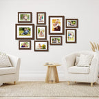 Picture Frames Set of 10, Collage Picture Frames for 8x10, 5x7, 4x6 Photos Real Glass for Wall or Tabletop