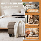 Ottoman Rectangular Storage Ottoman Bench, Flannel Footrest Stool Footstool with Lid for Living Room, Bedroom, Entryway, Dark Brown, 28.5"x19"x17.5"