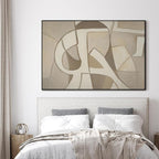 SIGNWIN 46"x72" Extra Large Framed Wall Art Neutral Abstract Geometric in Mid-Century Style, Retro-Inspired Design for Home Living Room Bedroom Decor (Frame Assembly Required)