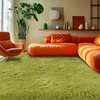 Green Grass Area Rugs for Bedroom: 4x6 Fluffy Shag Carpet-Fuzzy Furry Plush Soft Kids Girls Shaggy Bedside Indoor Floor Rug for Teen Dorm Home Decor Aesthetic (Lawn Green,4x6 Feet)