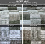 PANGUSHAN 100% Cotton Quilt Set Queen Size, Patchwork Plaid Queen Quilt Bedding Set Bedspreads, Farmhouse Lightweight Comforter Reversible Quilt, Green/Moonbeam Bed Spread for Queen Bed, 3 Pieces