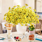 Krissing 48 Bundles Outdoor Artificial Flowers UV Resistant Fake Silk Flowers Faux Plastic Plants Outside Garden Porch Window Box Summer Decoration (Yellow)