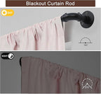 Industrial Curtain Rods for Windows 48 to 84, 2 Pack 1 Inch Heavy Duty Curtain Rods, Outdoor Curtains Rod 48-84 inch, Wrap Around Blackout Curtains Rod, Rustic Black