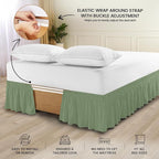 Utopia Bedding Queen Elastic Bed Ruffle - Easy Wrap Around Ruffle - Microfiber Bed Skirt with Adjustable Elastic Belt 16 Inch Tailored Drop - Hotel Quality Bedskirt, Fade Resistant (Queen, Sage)