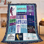 Lacrosse Throw Blanket for Women Girls, Lacrosse Sport Fleece Blankets Lightweight Fuzzy Cozy Plush Flannel Fleece Decor for Bed Sofa 60"x80"