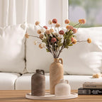 Ceramic Vase Home Table Decor - Flower Vase Set of 3 Living Room Kitchen Decorations Farmhouse Modern Rustic Vases Decorative Centerpiece for Shelf Bedroom Office Bathroom Dining Coffee Desk