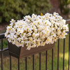 Artificial Flowers for Outdoors Fall Decoration, 4 Bundles Fake Bougainvillea Flower Plants UV Resistant Faux Fall Flowers for Planters Outside Patio Porch Window Garden Home Decor, Fall White