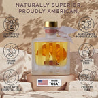 LOVSPA Reed Diffuser Set, Spiced Cinnamon Orange Scented Oil Diffuser with Sticks, Home Fragrance Accessories for Bathroom Shelf Decor, Aroma Diffusers for Home or Office Desk, USA Made