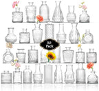 Bud Vases in Bulk 30, Clear Glass Bud Vases for Centerpieces, Small Vase for Flowers, Mini Vintage Flower Vase for Centerpieces, Wedding Table Decor, Home Decor