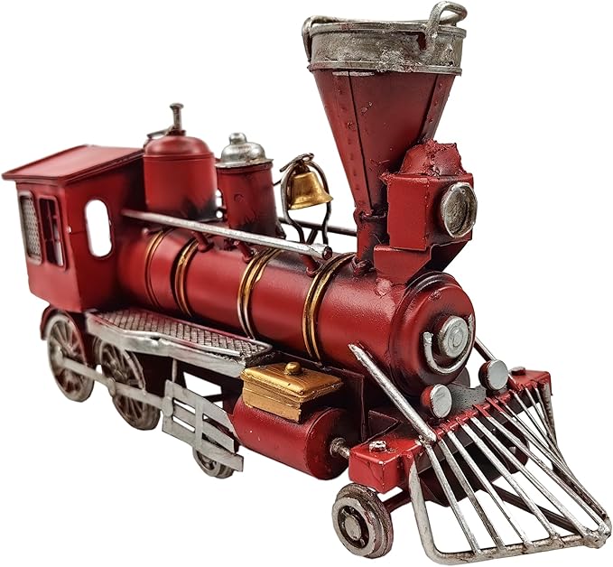 Berfutall-10'' Metal Classic Locomotive Collectible Model Train, Christmas Decor, Vintage Table Top Decor, Not a Toy