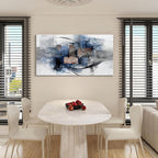 Mofutinpo Black and Blue Abstract Wall Art: Large, Modern Canvas Wall Art for Living Room, Bedroom, Office Decorations - Blue, Grey, Black and White Wall Decor Paintings & Pictures 20×40