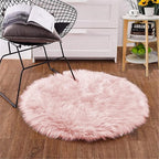 Goolela Pink Circle Rug - 4ft Round Shaggy Fuzzy Fluffy Washable Faux Fur Plush Rug for Living Room & Bedroom Home Decor