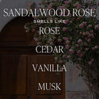 Sweet Water Decor Sandalwood Rose Scented Soy Candles – Green, Leafy, Winey, Rose, Guaiac Wood, Cedar, Amber, Musk – Cozy Aroma – 50 Hour Burn – 12oz Tinted Glass Jar for Home Decor and Bedroom Decor