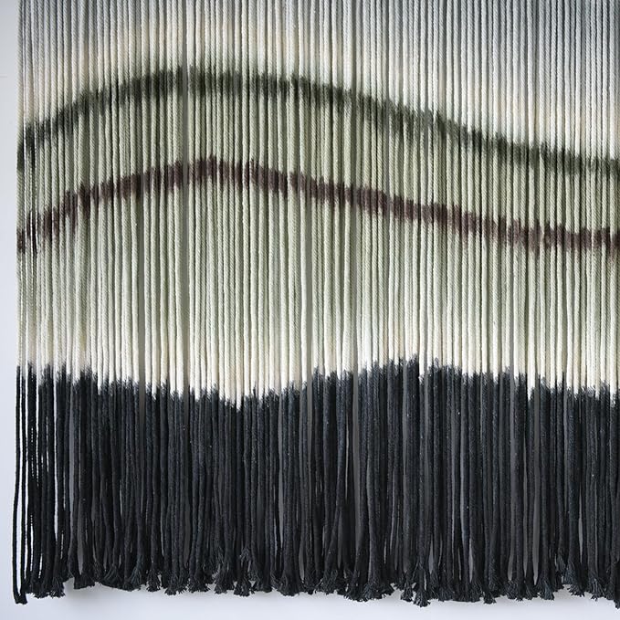 Macrame Wall Hanging Dip-Dye Large Macrame Wall Decor Boho Home Decor Scale Fiber Wall Art Yarn Craftsmanship Art 57" Wx 35" L