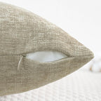 CaliTime Throw Pillow Covers Decorative 20 X 20 Inches Pack of 2 Cozy Chenille Cushion Cases for Couch Sofa Bed Living Room Home Light Taupe