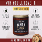 Christmas Candles, Fall Candles, Warm and Cozy' Soy Candle I Berries, Apple & Cinnamon I Infused w/Essential Oils I Warm n Cozy Home Decor I Winter and Holiday Candle I 50Hr Burn I USA Made