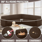HDCAXKJ Sectional Couch Cover L Shape Stretch Sofa Covers Washable Jacquard Corner Couch Slipcover Non Slip Sectional Slip Cover U Shaped Furniture Protector for Pets Dogs (Dark Brown, X-Large)