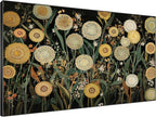 SIGNWIN 46"x72" Extra Large Framed Wall Art Whimsical Dandelion Field in Yellow and Green, Playful Botanical Print for Home Living Room Bedroom Decor (Frame Assembly Required)