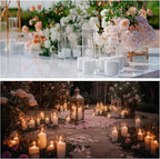 24 Pcs Glass Cylinder Vases Clear Flowers Vase Decorative Floating Candles Holders Table Centerpieces for Wedding Party Event Home Office Decor(Dazzling Color,2.8'' X 4.7'', 5.9'', 7.9'')