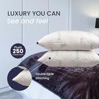 Queen Size Bamboo Pillow for Sleeping with Plush Fiber Fill Pillow Queen Size Set of 2, for Side Back Stomach Sleeper with Adjustable to Soft/Firm, Washable Cover, (Pack of 2)