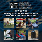 Coated Outdoor Furniture Heavy-Duty Portable Outdoor Kids Table with Umbrella Hole, Expanded Metal Kids Picnic Table, Commercial-Grade, Made in America (46 In, Round, Childrens, Textured Brown)