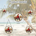 Stained Glass Window Hanging, Birds on a Branch Cardinal Sun Catchers Diamond Glass Panel Hangings Suncatcher Decor for Birthday for Women, Men, Wife, Aunt, and Mom 14.9x14.9 in