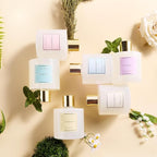 COCORRÍNA Reed Diffuser - White Jasmine 6.7 Fl.oz Reed Diffuser Set with Sticks & Preserved Baby's Breath, Reed Diffuser for Home Bathroom Shelf Decor