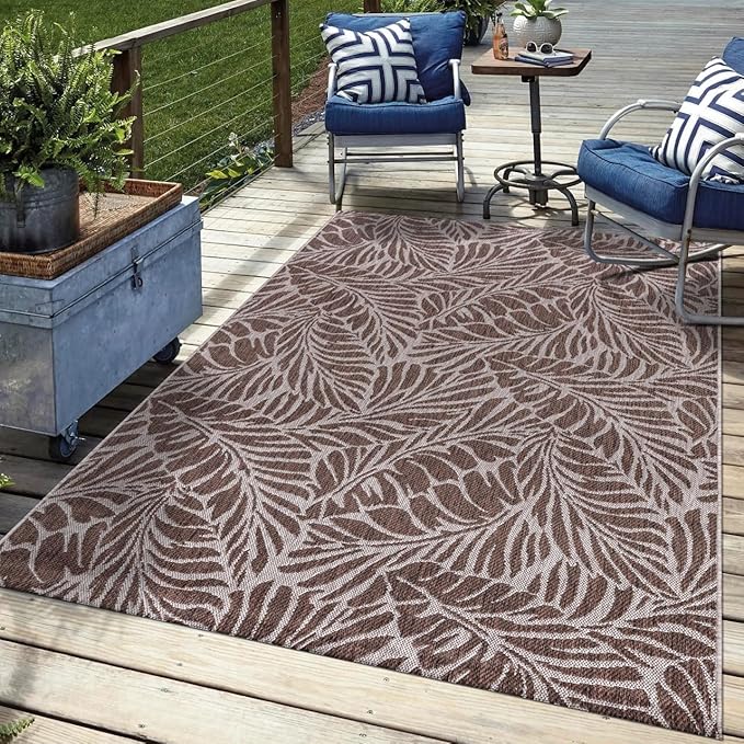 Keen Home Design Terrace Outdoor Area Rug - 10x14 Washable Indoor/Outdoor Rug for Patio, Kitchen, Balcony, Beach, Garden, Deck and Porch, Size: 10'x14'