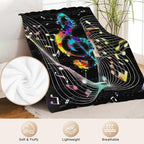 Music Blanket for Girls Women Music Notes Lovers Gifts for Boys Men Lightweight Fuzzy Throw Blanket Cozy Plush Flannel Fleece Blankets for Bed Decor 60"x80"