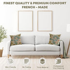 Charlotte Home Furnishings Decorative Tapestry Pillow Cover 19x19 in, Beige Arabesques Couch Pillow Cover, French Country Square Cushion Cases for Living Room Home Decor, Soft Cotton Jacquard Woven